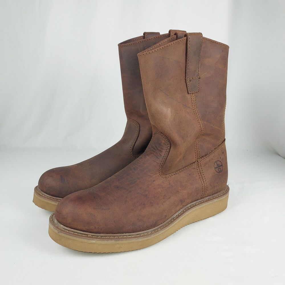 Lincoln Outfitters Western Work Boots Mens 12 Dark Brown Pull On L9M02